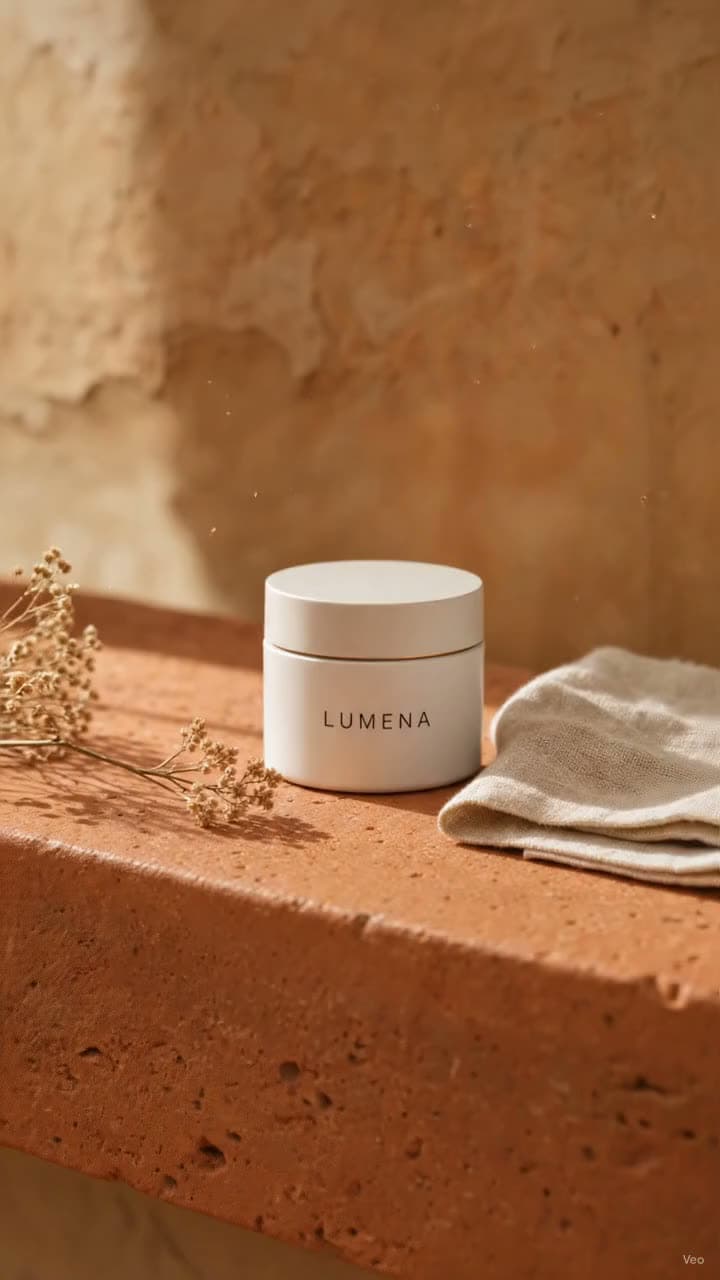 Synthetic skincare campaign in a Instagram post format